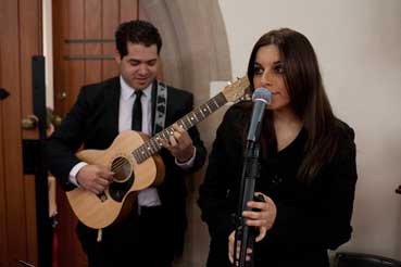 Domenic Bello with vocalist